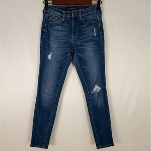 Aeropostale Jeans Womens 00 Short Blue Denim High Rise‎ Jegging Distressed